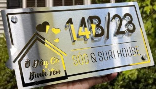 Biển trong cửa hàng số nhà tên shop