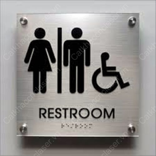 Biển wc bằng inox mica giá xưởng
