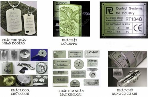 Khắc tem nhãn trên inox nhôm đồng