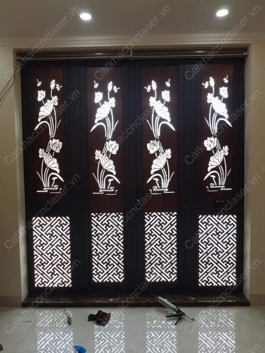 Mẫu cnc hoa sen nhà hàng