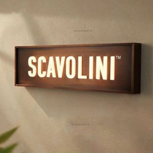 Hộp đèn led biển gỗ