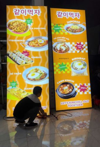 Xưởng làm hộp đèn biển quảng cáo led nhét cạnh siêu sáng