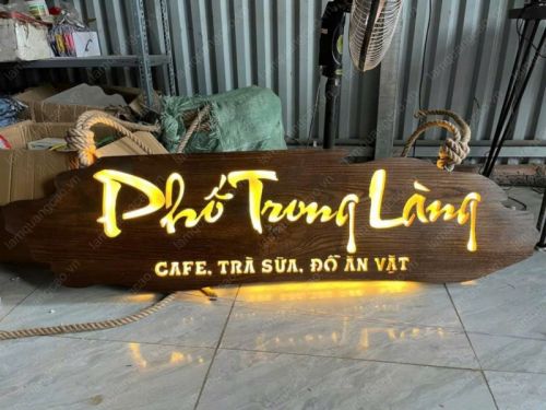 Biển gỗ đèn led