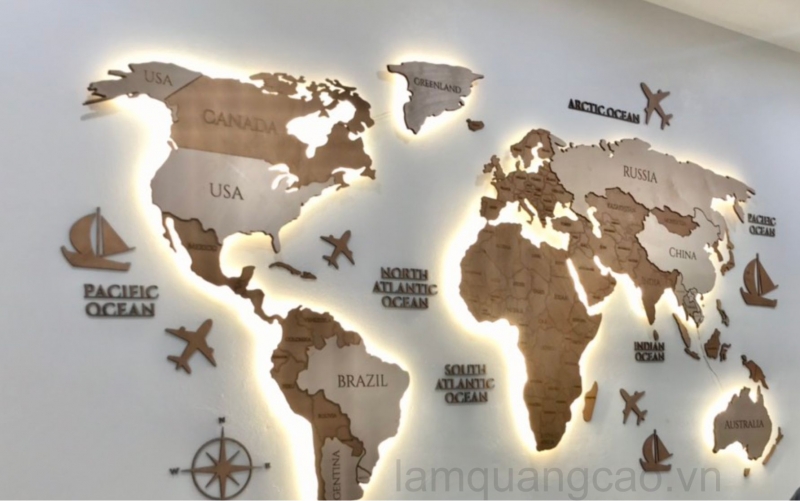 Bản đồ gỗ LED CNC